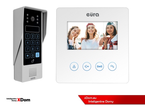 Zestaw Wideodomofonu Eura stacja bramowa z szyfratorem i czytnikiem RFID VDA-80A3 monitor 7'' VDA-52A3