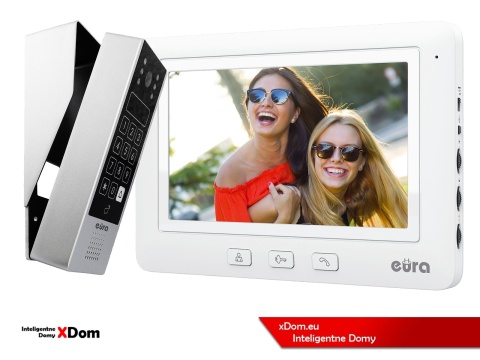 Zestaw Wideodomofonu Eura stacja bramowa z szyfratorem i czytnikiem RFID VDA-80A3 monitor 7'' VDA-45A3