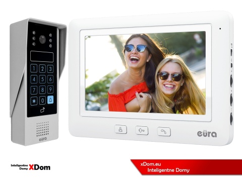 Zestaw Wideodomofonu Eura stacja bramowa z szyfratorem i czytnikiem RFID VDA-80A3 monitor 7'' VDA-45A3