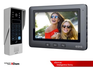 Zestaw Wideodomofonu Eura stacja bramowa z szyfratorem i czytnikiem RFID VDA-80A3 monitor 7'' VDA-45A3 BLACK