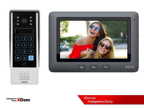 Zestaw Wideodomofonu Eura stacja bramowa z szyfratorem i czytnikiem RFID VDA-80A3 monitor 7'' VDA-45A3 BLACK
