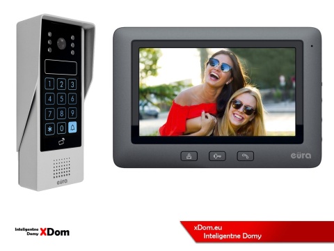Zestaw Wideodomofonu Eura stacja bramowa z szyfratorem i czytnikiem RFID VDA-80A3 monitor 7'' VDA-45A3 BLACK