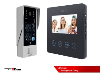 Zestaw Wideodomofonu Eura stacja bramowa z szyfratorem i czytnikiem RFID VDA-80A3 monitor 7'' VDA-52A3 BLACK