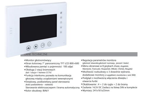 Zestaw wideodomofonu skrzynka na listy Vidos S551-SKM M670WS2