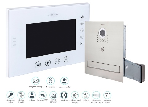 Zestaw wideodomofonu skrzynka na listy Vidos S551-SKM M670WS2