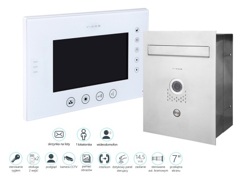 Zestaw wideodomofonu skrzynka na listy Vidos S551-SKP M670WS2