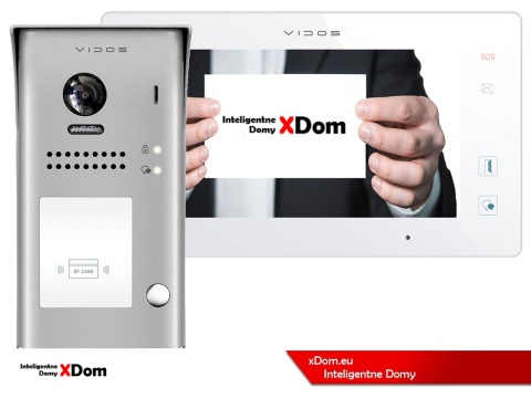 Zestaw Wideodomofon Vidos z czytnikiem RFID S1101A monitor M1021W2