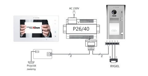Zestaw Wideodomofon Vidos z czytnikiem RFID S1101A monitor M1021W2