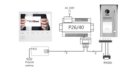 Zestaw Wideodomofon Vidos z czytnikiem RFID S1101A monitor M1023W2