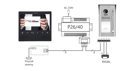 Zestaw Wideodomofon Vidos z czytnikiem RFID S1101A monitor M1023B2