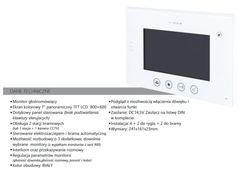 Zestaw wideodomofonowy M670W + S562D VIDOS