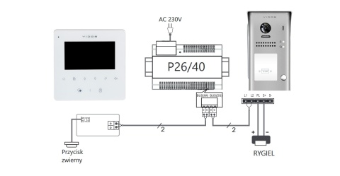 Zestaw Wideodomofon Vidos z czytnikiem RFID S1101A monitor M1022W