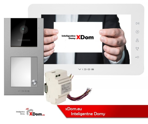 Zestaw wideodomofonowy Vidos czytnik RFID S11-1 monitor M12W
