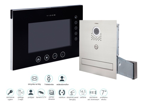 Zestaw wideodomofonu skrzynka na listy Vidos S551-SKM M670BS2