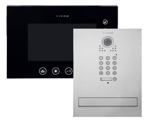 Skrzynka na listy z wbudowanym panelem wideodomofonowym Vidos S561D-SKM, oraz wysokiej klasy monitor M670BS2