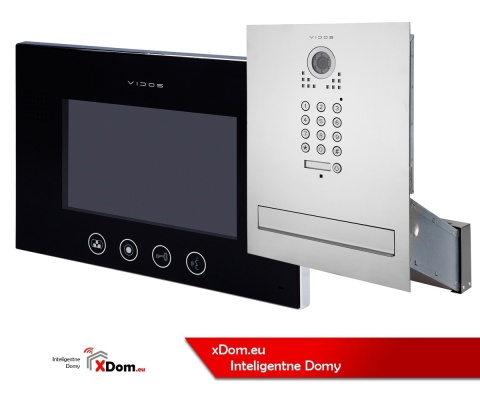 Skrzynka na listy z wbudowanym panelem wideodomofonowym Vidos S561D-SKM, oraz wysokiej klasy monitor M670BS2