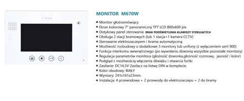 Zestaw wideodomofonu z szyfratorem skrzynka na listy Vidos S561D-SKM M670W
