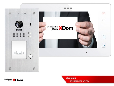 Zestaw Wideodomofon Vidos z czytnikiem RFID S1201A monitor M1021W2