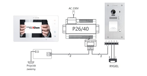 Zestaw Wideodomofon Vidos z czytnikiem RFID S1201A monitor M1021W2