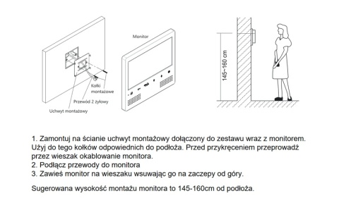 Zestaw Wideodomofon Vidos z czytnikiem RFID S1201A monitor M1023B2