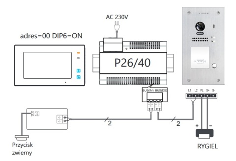 Zestaw Wideodomofon Vidos z czytnikiem RFID S1201A monitor M1023B2