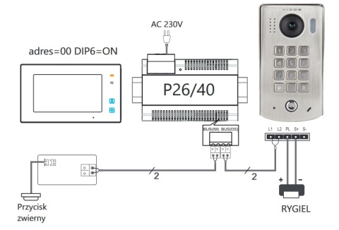 Zestaw Wideodomofon Vidos z szyfratorem S1311D monitor M1023W2