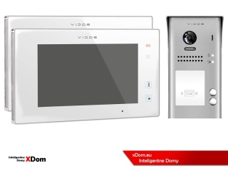 Zestaw Wideodomofon dwurodzinny Vidos z czytnikiem RFID S1102A monitor M1021W2