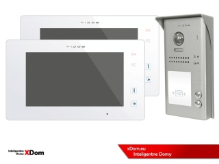 Zestaw Wideodomofon dwurodzinny Vidos z czytnikiem RFID S1102A monitor M1021W2