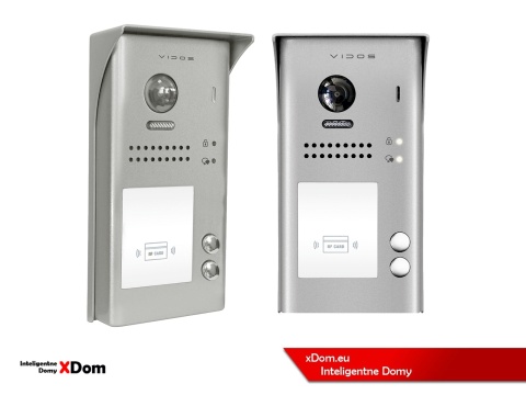 Zestaw Wideodomofon dwurodzinny Vidos z czytnikiem RFID S1102A monitor M1021W2