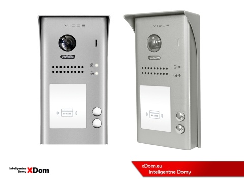Zestaw Wideodomofon dwurodzinny Vidos z czytnikiem RFID S1102A monitor M1021W2