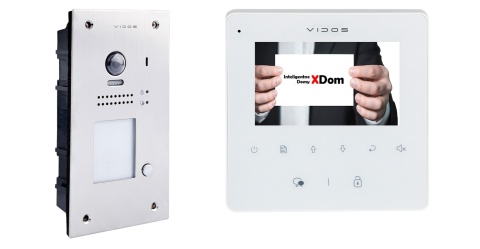 Zestaw Wideodomofon Vidos z czytnikiem RFID S1201A monitor M1022W2