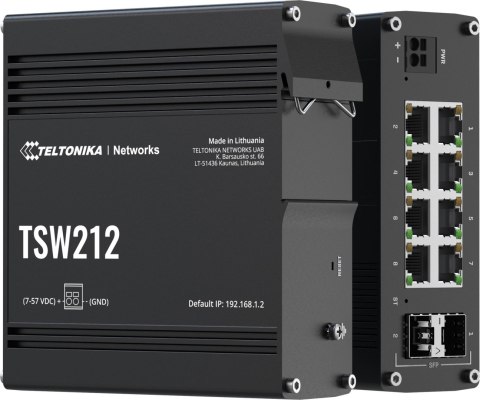 Teltonika TSW212 switch przemysłowy zarządzalny 8xGE 2xSFP (TSW212000000) DIN