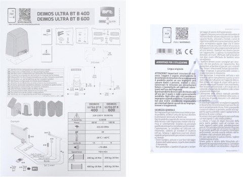 Zestaw BFT DEIMOS ULTRA BT B600 INT KIT do 600kg bram przesuwnych