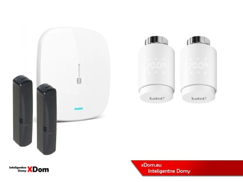 Zestaw SATEL BE WAVE Smart HUB + głowice termostatyczne ART-210BG ABAX2 + czujnik temperatury