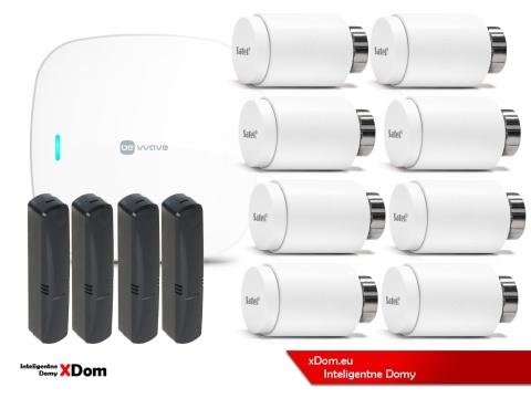 Zestaw SATEL BE WAVE Smart HUB + głowice termostatyczne ART-210BG ABAX2 + czujnik temperatury