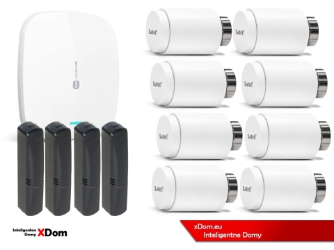 Zestaw SATEL BE WAVE Smart HUB + głowice termostatyczne ART-210BG ABAX2 + czujnik temperatury