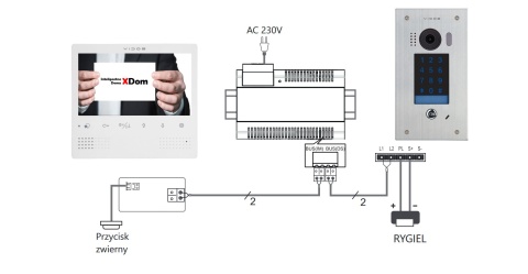 Zestaw Wideodomofon Vidos z szyfratorem S1401D monitor M1023W2