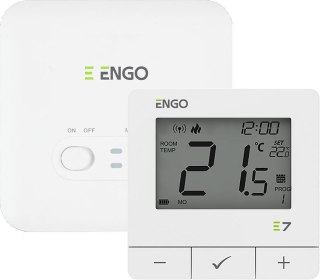 ENGO Controls E7-RFW - Programowany, bezprzewodowy regulator temperatury, biały