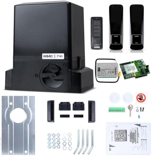 Zestaw Delta 2 SMART GSM - FAAC 740 (Wi-Fi+LTE+BLE) do 500kg bram przesuwnych