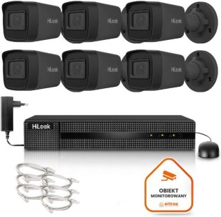 Zestaw do monitoringu Hilook 6 kamer IP IPCAM-B4-P Black 2K+