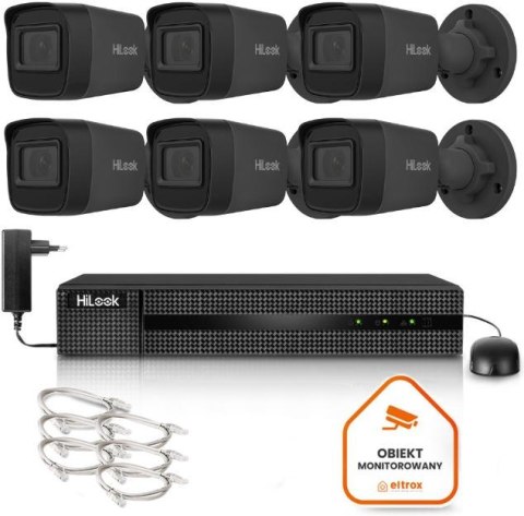 Zestaw do monitoringu Hilook 6 kamer IP IPCAM-B4-P Black 2K+