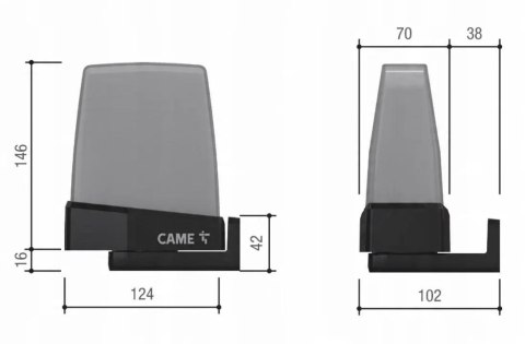 Lampa ostrzegawcza CAME KRX1FXSY 24/230V żółta (806LA-0030)