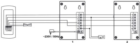 DOMOFON ''EURA'' ADP-51A3 ''DIFESA'' - 1-rodzinny, 2 unifony, interkom, grafit