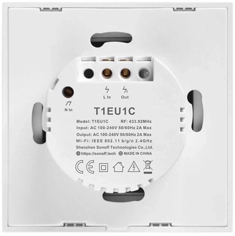 SONOFF dotykowy przełącznik 1-kanałowy WiFi + RF 433 EU T1 TX