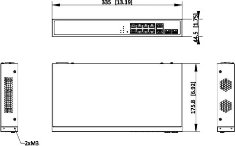 Switch Hikvision DS-3E1512HP-SI-8P2T2F