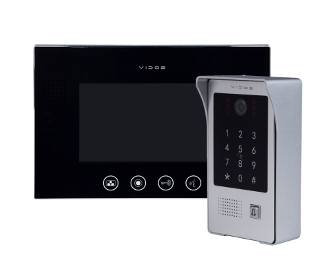 Wideodomofon Vidos z szyfratorem i czytnikiem RFID S20DA i monitorem M670BS2