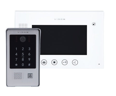 Wideodomofon Vidos z szyfratorem i czytnikiem RFID S20DA i monitorem M670W