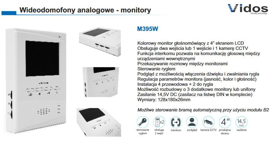 Zestaw jednorodzinny wideodomofonu. Skrzynka na listy z wideodomofonem. Monitor 4'' S551-SKM_M395W Zestaw jednorodzinny wideodomofonu. Skrzynka na listy z wideodomofonem. Monitor 4'' S551-SKM_M395W