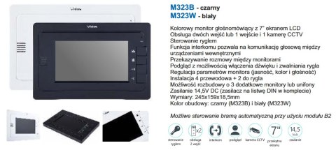 Zestaw jednorodzinny wideodomofonu. Skrzynka na listy z wideodomofonem. Monitor 7'' S551-SKM_M323B