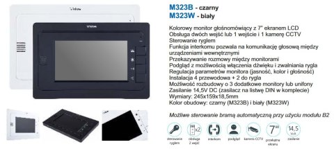 Zestaw jednorodzinny wideodomofonu VIDOS. Skrzynka na listy z wideodomofonem. Monitor 7'' S551-SKN_M323W